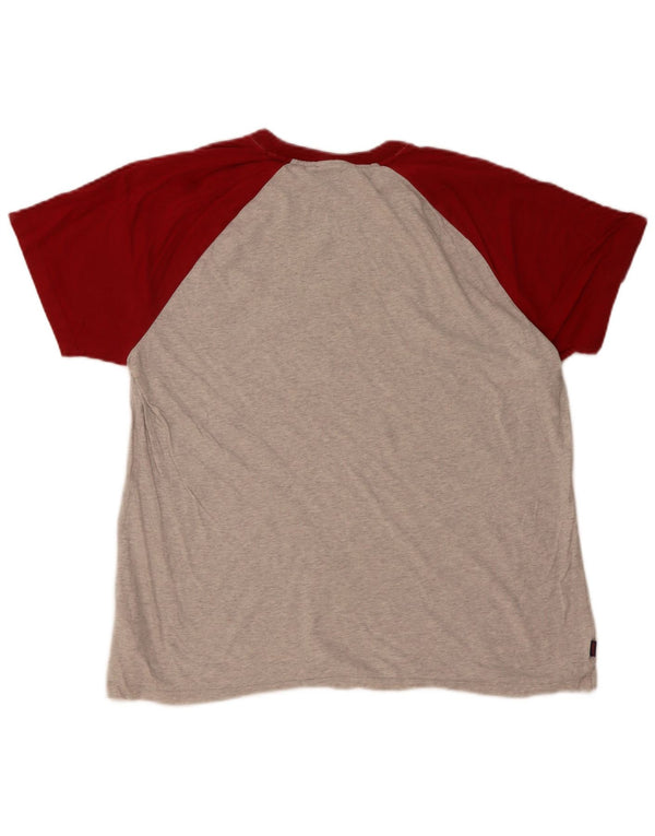 SUPERDRY Mens T-Shirt Top 2XL Grey Colourblock Cotton