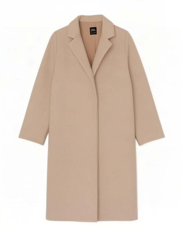 Soprabito aperto da donna Zara UK 12 Poliestere beige medio