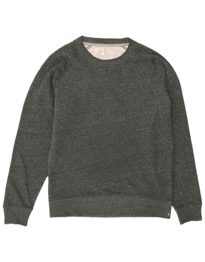 Felpa da uomo Reiss Maglione piccolo cotone chiazzato verde