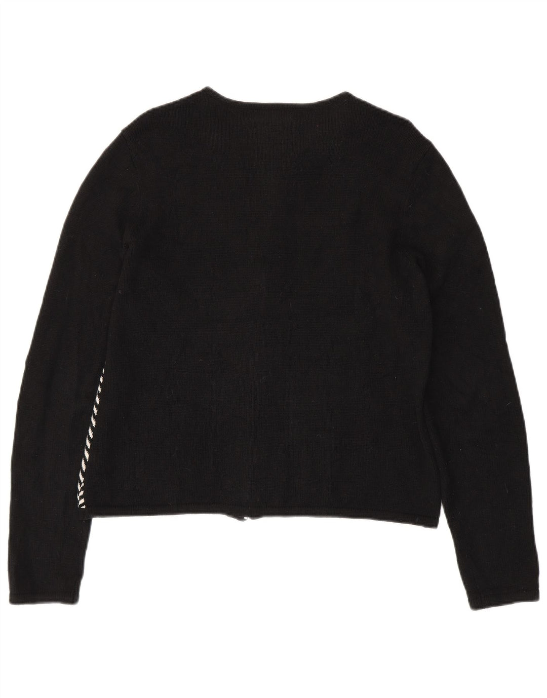 Maglione cardigan da donna CHAPS UK 14 grande cotone nero a spina di pesce