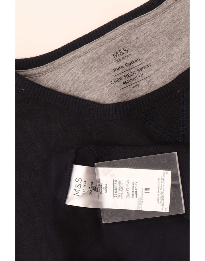 Felpa Marks & Spencer da uomo vestibilità regolare 3XL cotone blu navy