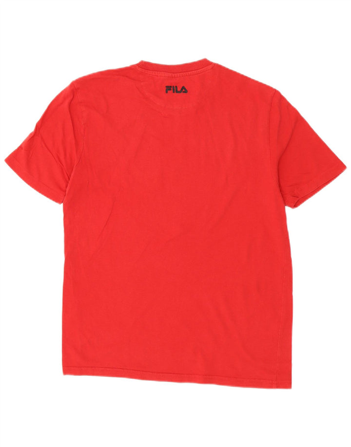 T-shirt grafica da uomo Fila Top Small in cotone rosso