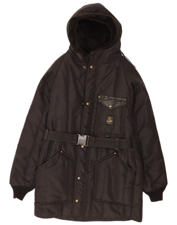 Refrigiwear Cappotto imbottito Parka con cappuccio Cruzcampo da uomo UK 42 XL Nylon nero