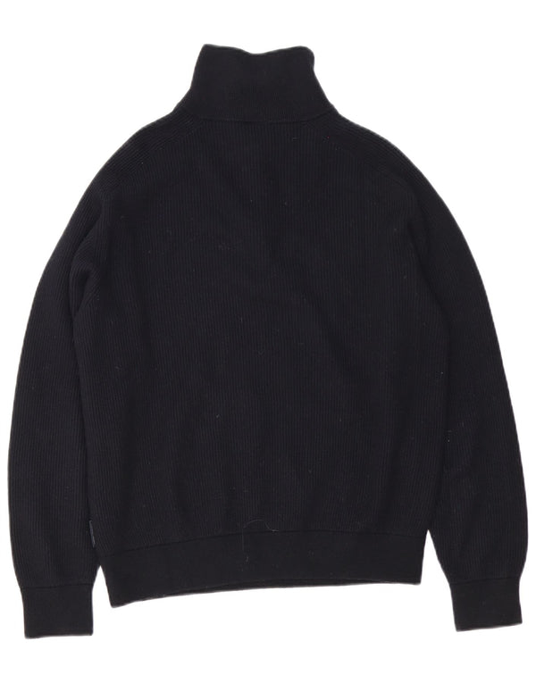 Armani Exchange Maglione da uomo con zip e collo grande in cotone nero