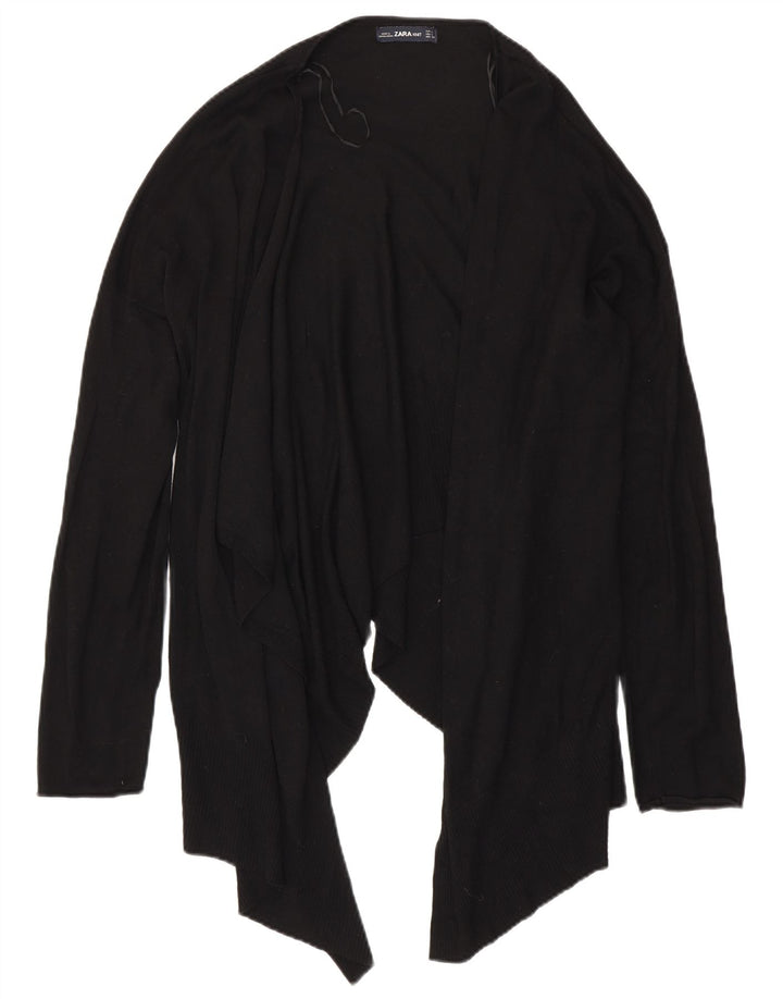 Maglione cardigan aperto asimmetrico da donna Zara UK 16 grande nero