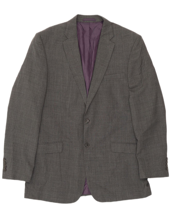Marks & Spencer Mens 2 Button Regular Fit Blazer Jacket UK 42 Large Grey