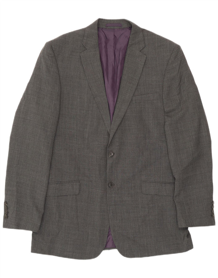 Giacca blazer da uomo Marks & Spencer vestibilità regolare a 2 bottoni UK 42 grande grigia
