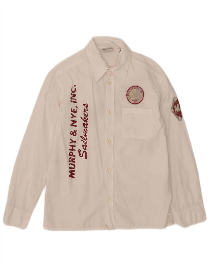 Camicia grafica Murphy & Nye per ragazzi velieri 11-12 anni XL cotone bianco