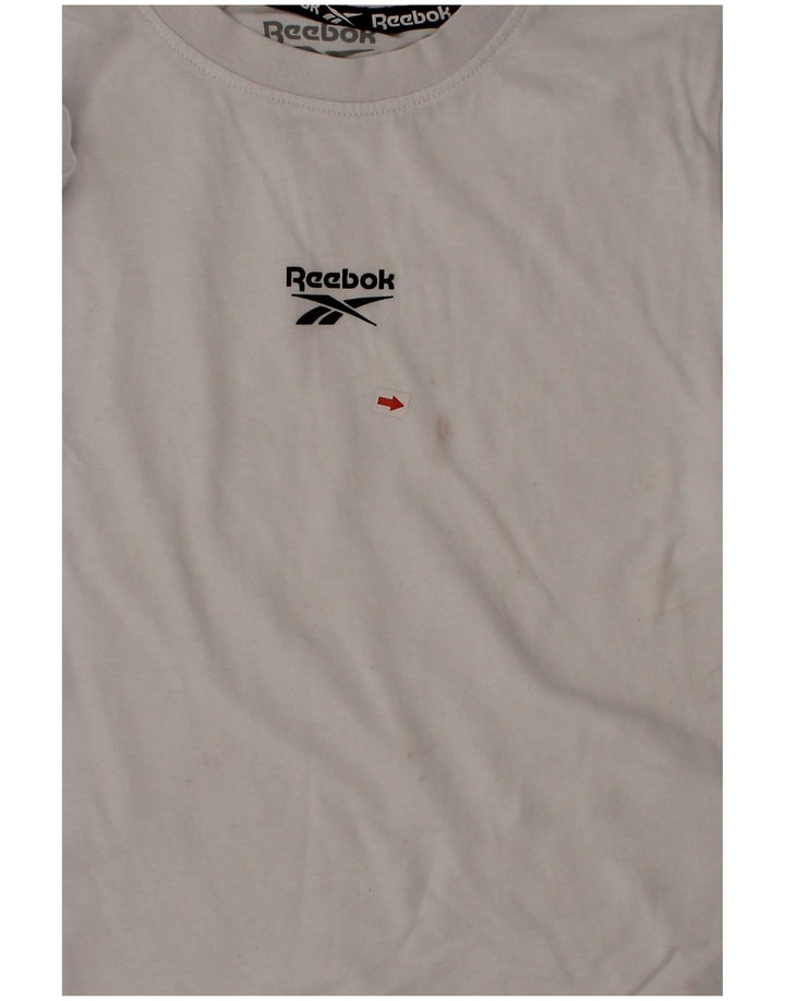 T-shirt grafica Reebok per ragazzi 6-7 anni in cotone bianco