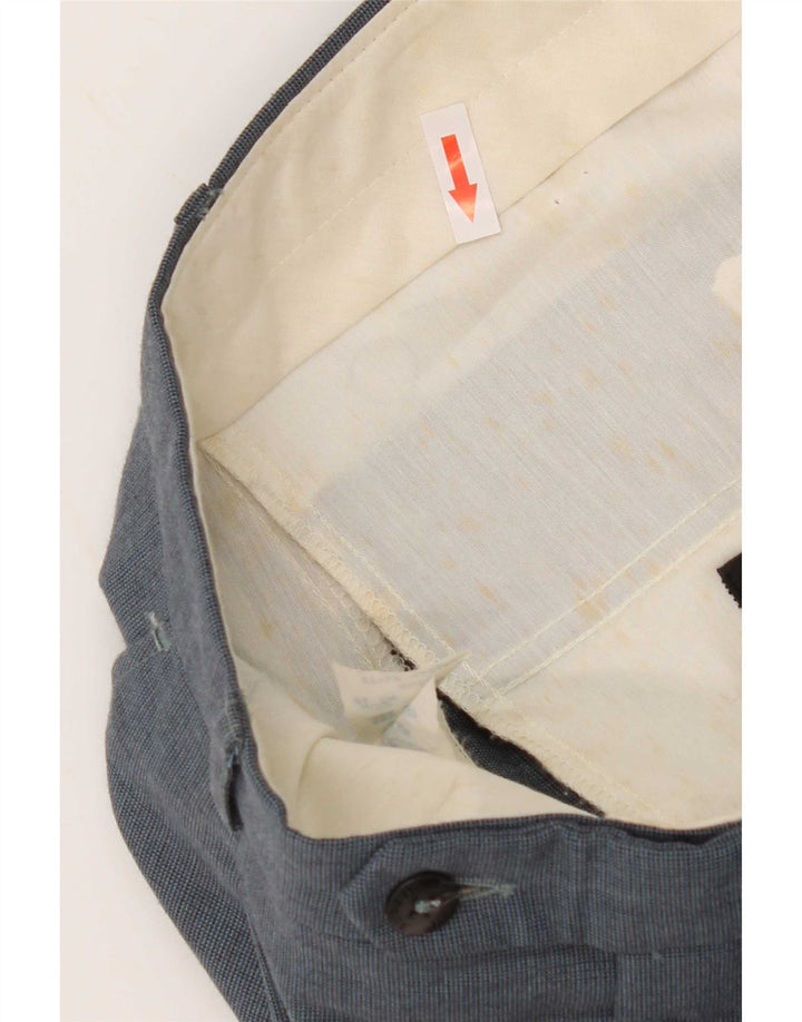 Pantaloni da completo da uomo con pegging Farah W32 L29 poliestere blu