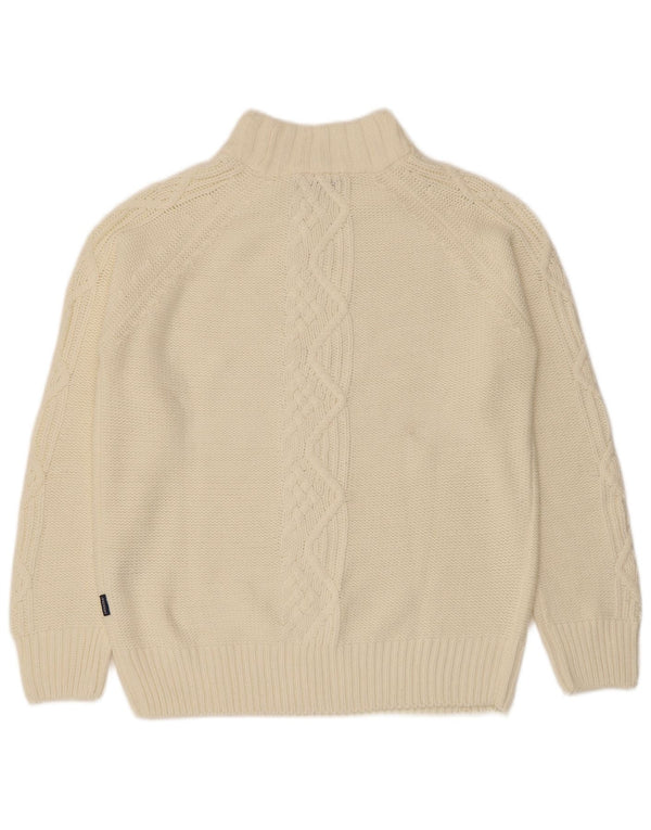Carrera Womens Turtle Neck Jumper Sweater UK 14 Medium Off White Acrylic