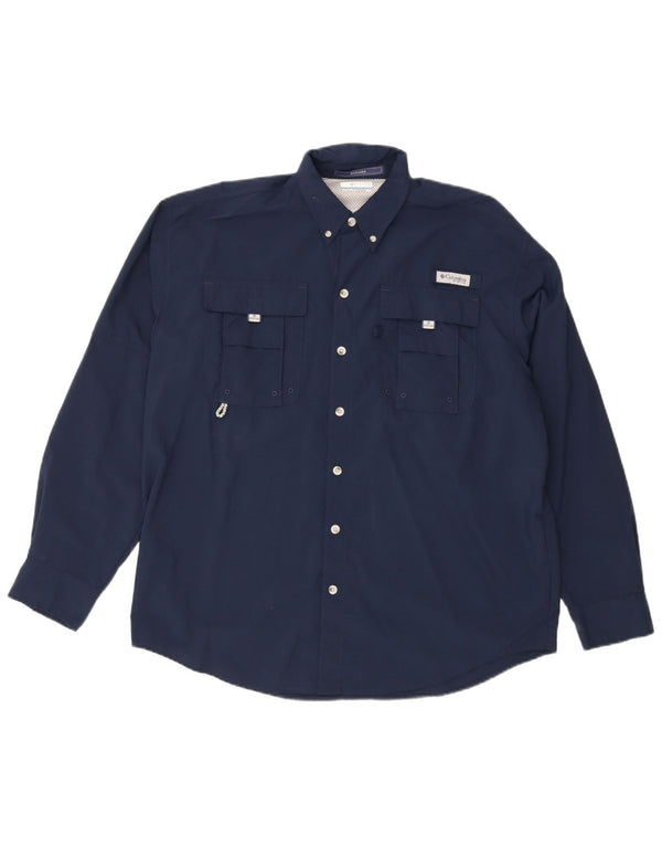 Camicia Columbia Omni-Shade da uomo in nylon blu navy medio