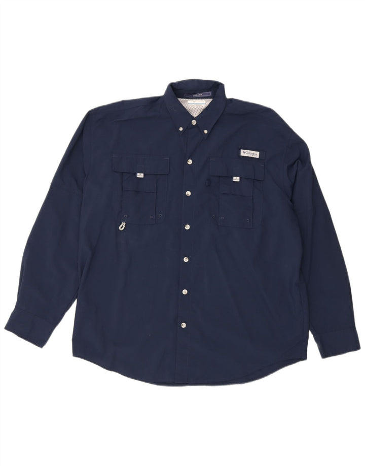 Camicia Columbia Omni-Shade da uomo in nylon blu navy medio