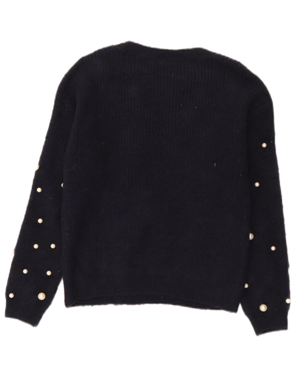 Maglione maglione con scollo a barca da donna Marks & Spencer UK 8 piccolo blu navy