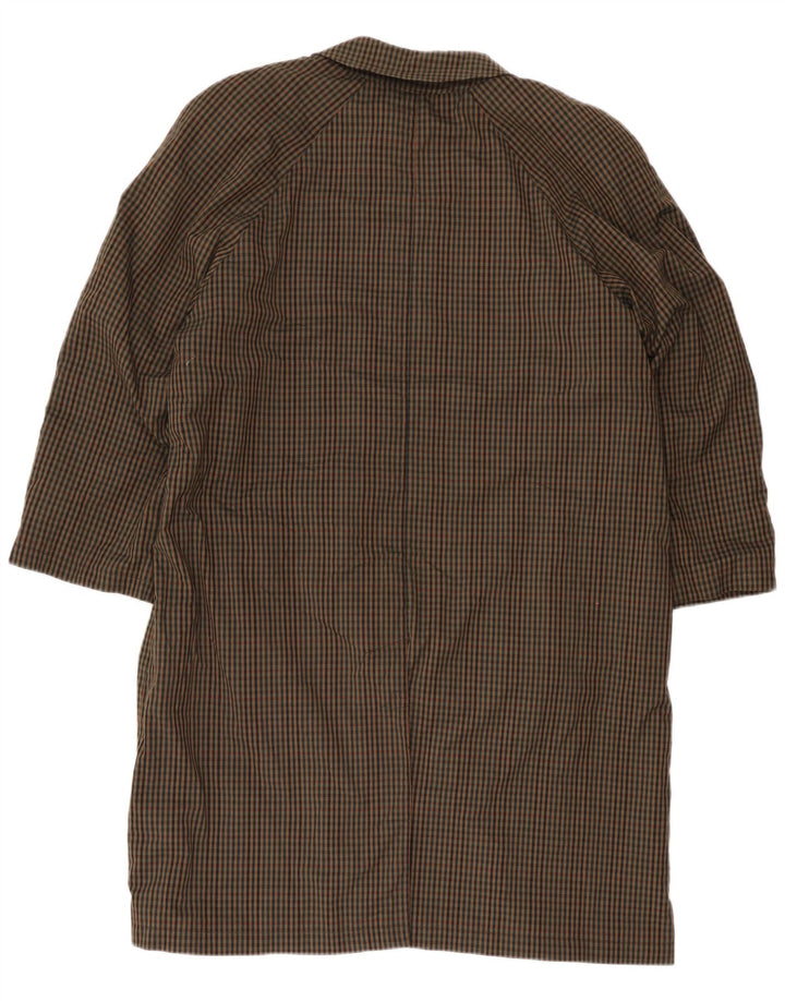 Soprabito vintage da donna UK 18 XL marrone a quadretti