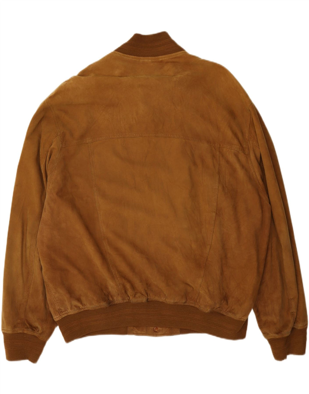 Giubbotto bomber vintage in pelle scamosciata da uomo UK 42 XL Beige