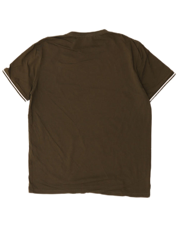 Reiss Mens T-Shirt Top Medium Khaki Cotton