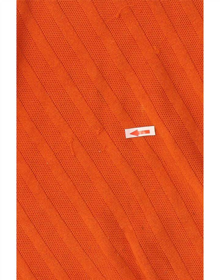 Maglione maglione girocollo autografo da uomo Marks & Spencer grande cotone arancione