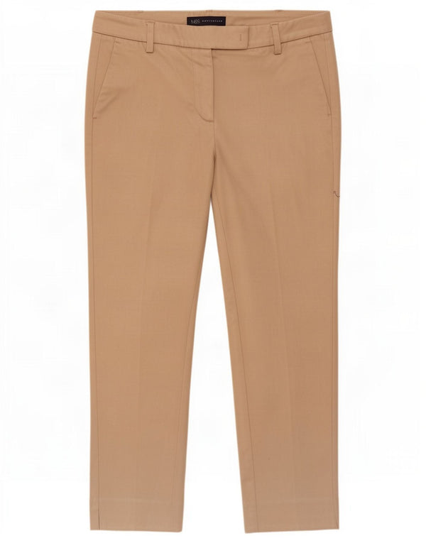 Pantaloni Capri da donna Marks & Spencer UK 10 Small W28 L23 Cotone beige