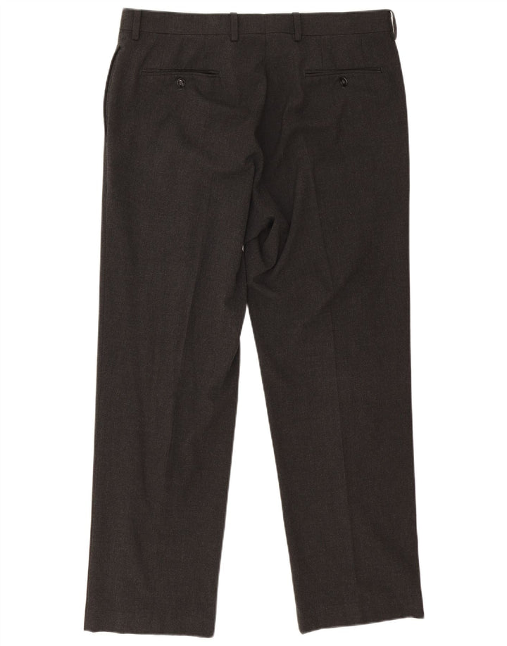 Pantaloni da abito dritti da uomo Calvin Klein W34 L29 poliestere grigio