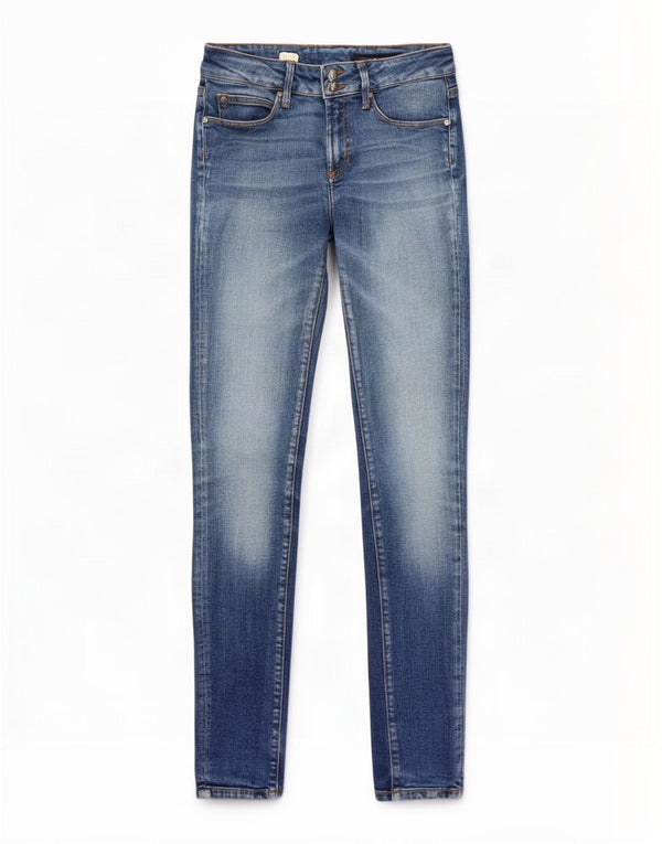 Tommy Hilfiger Donna Milano Slim Jeans W26 L30 Cotone Blu