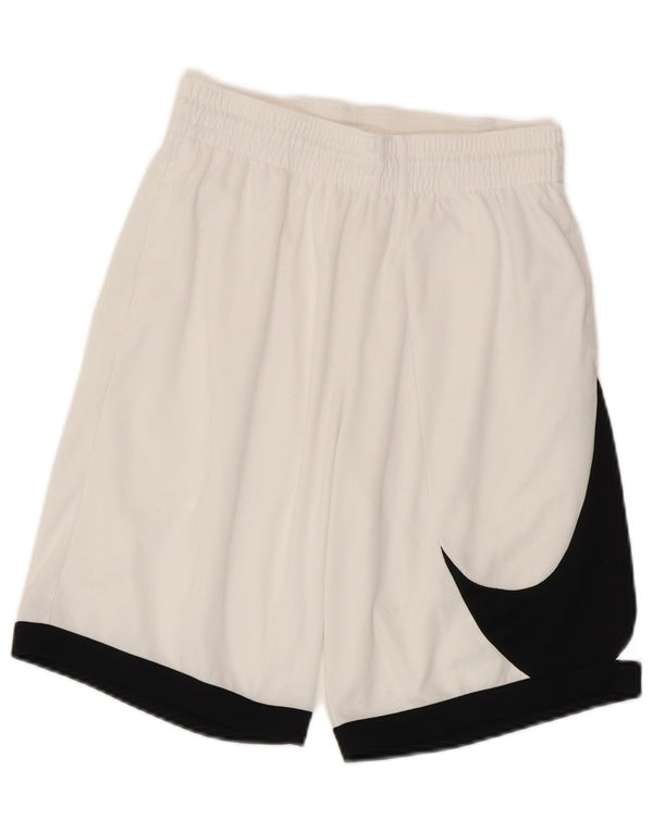 Pantaloncini sportivi Nike da uomo Dri Fit piccoli in poliestere color block bianco