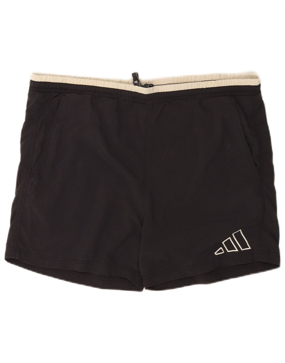 Pantaloncini da bagno da uomo Adidas medi neri in poliestere