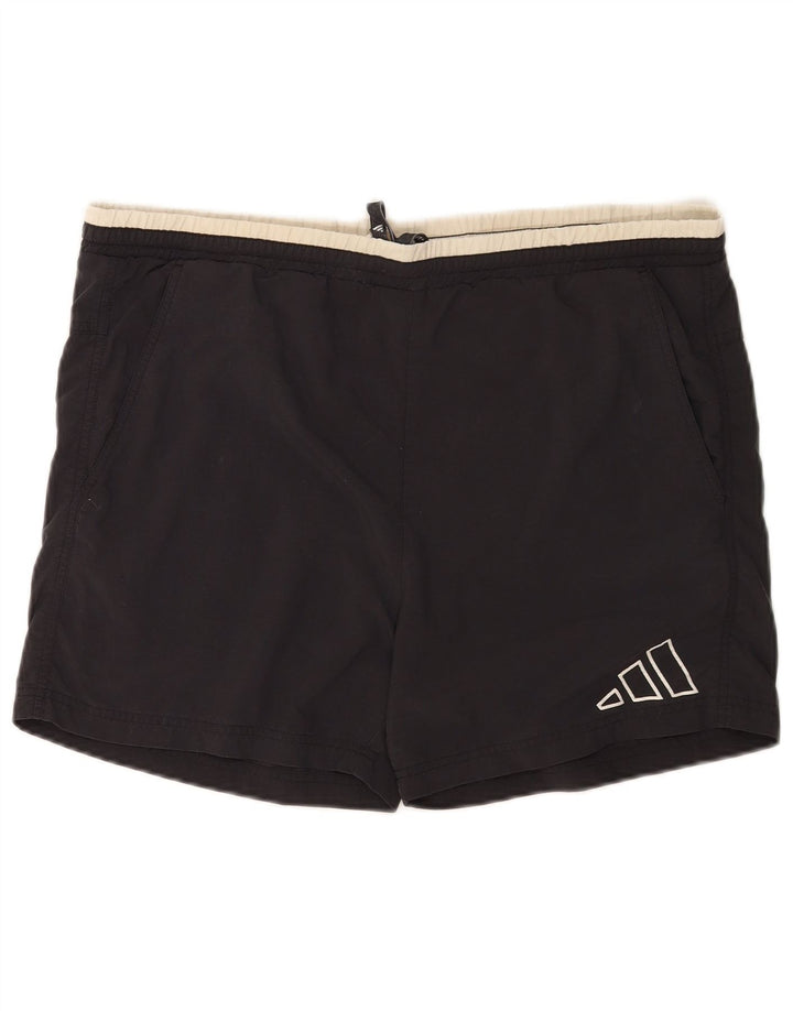 Pantaloncini da bagno da uomo Adidas medi neri in poliestere