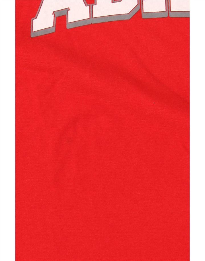 T-shirt grafica da uomo Adidas Top in cotone rosso medio