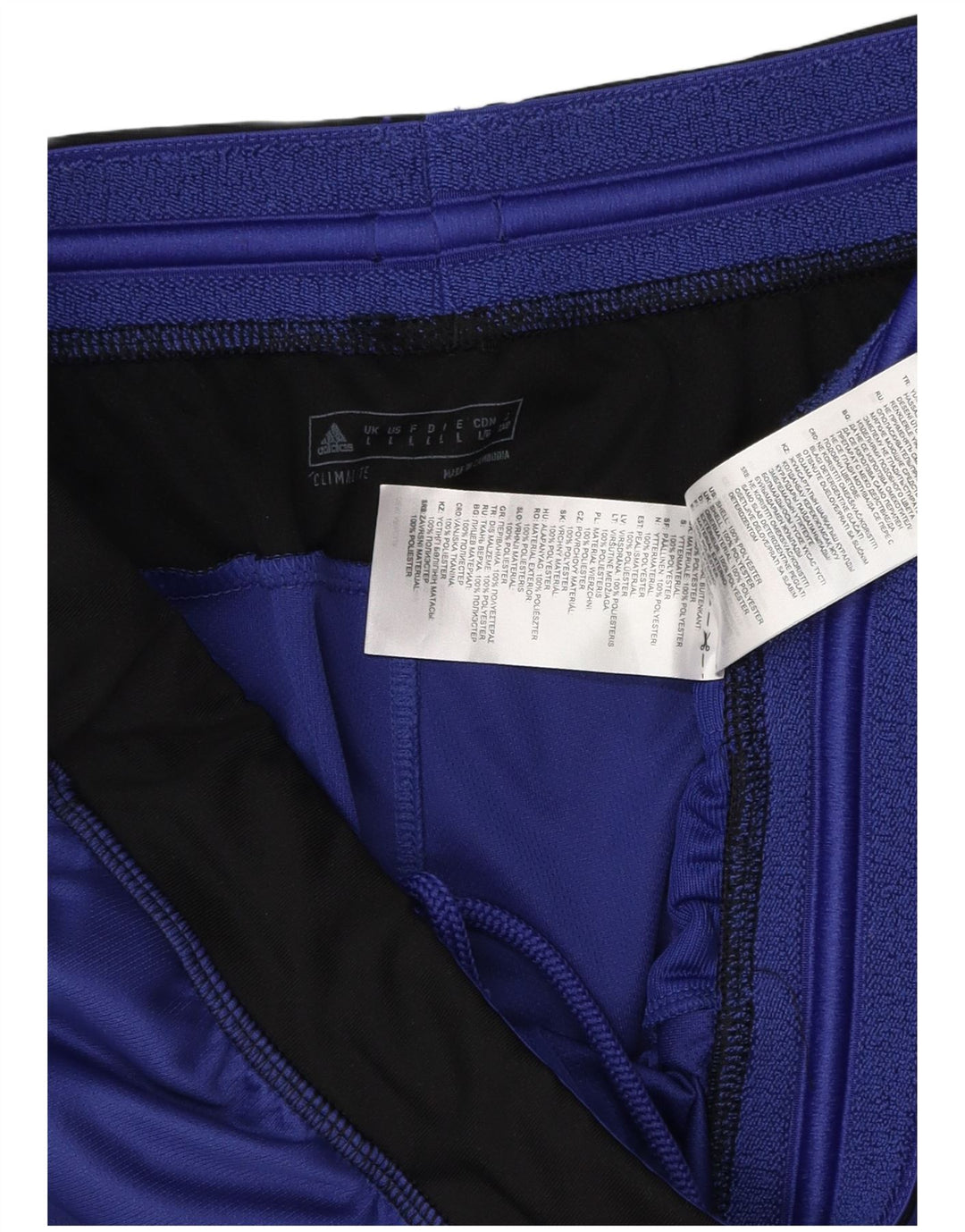 Pantaloncini sportivi ADIDAS Climalite da uomo, grandi, in poliestere color block blu