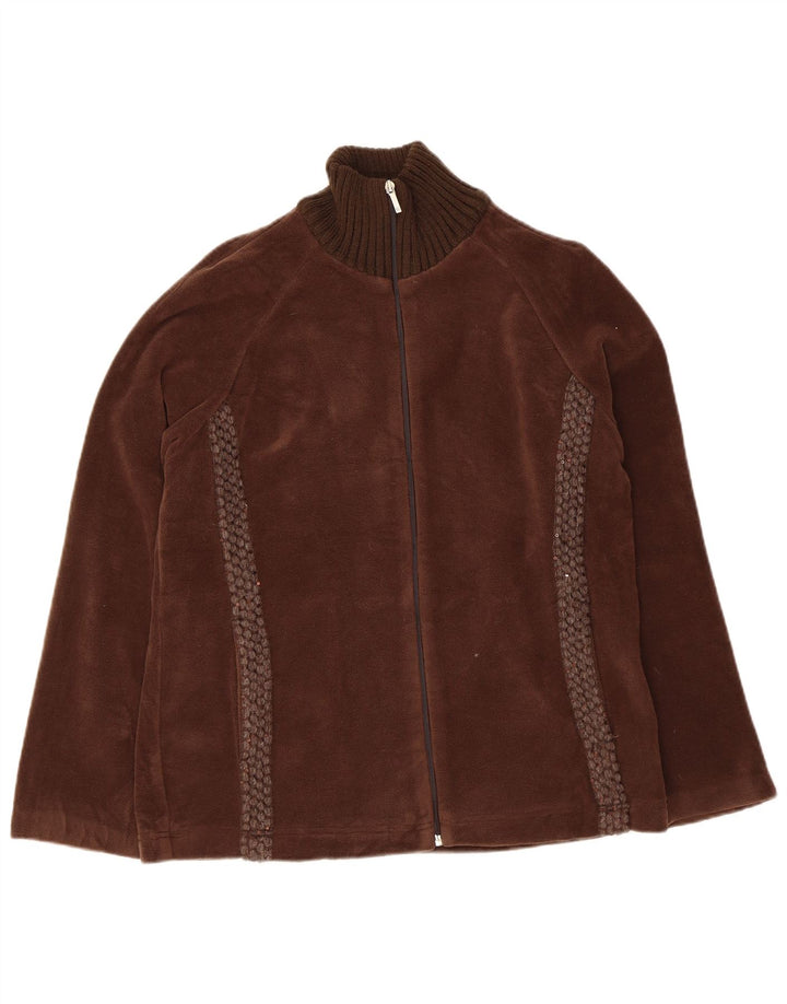 Giacca in pile da donna F.LLI CAMPAGNOLO UK 14 Large Marrone Poliestere