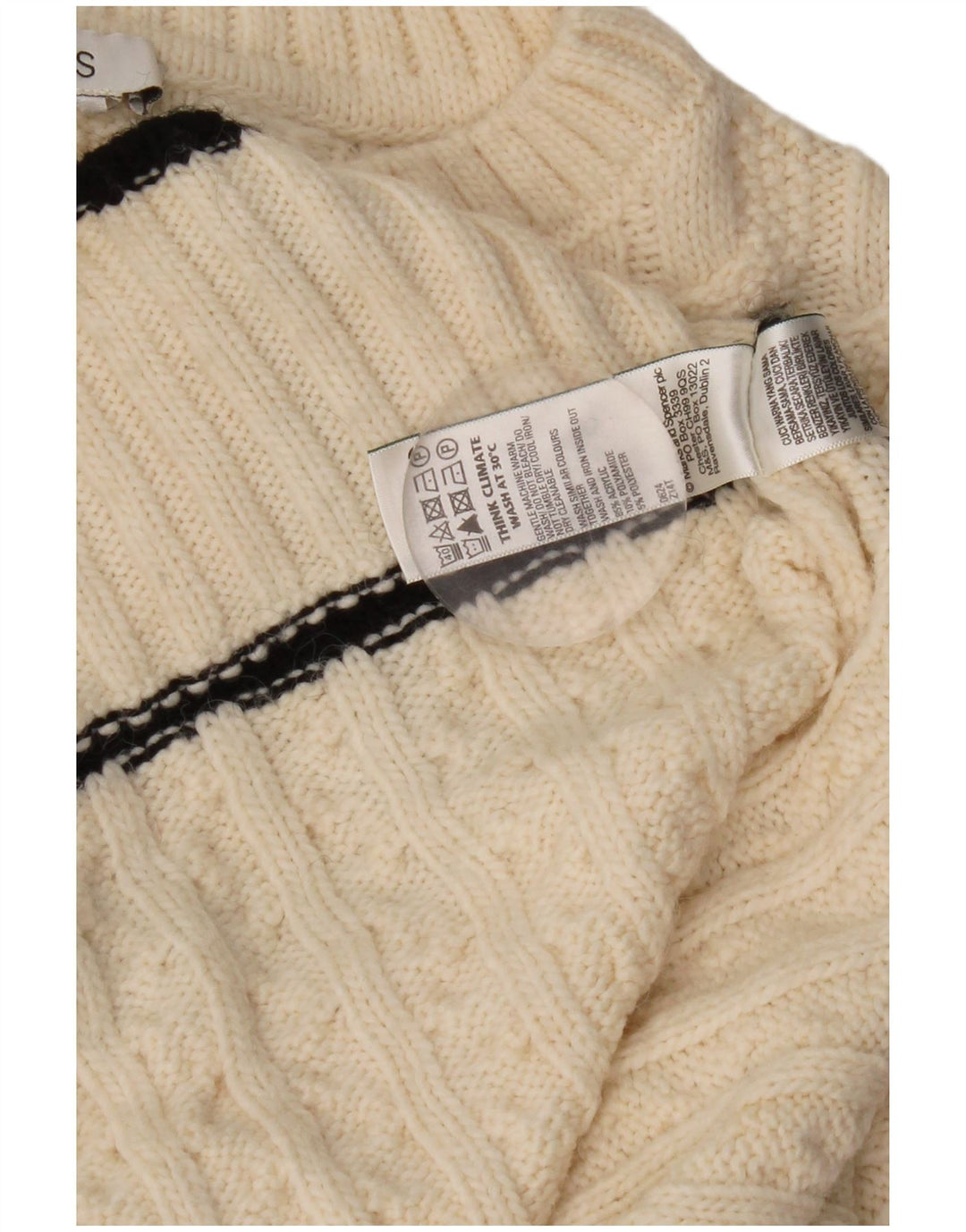 Maglione maglione girocollo oversize da donna Marks & Spencer UK 18 XL Bianco