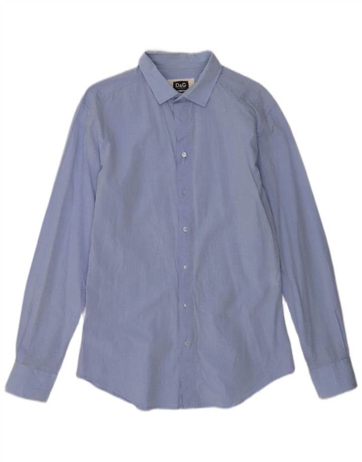 Camicia Slim Fit da Uomo Dolce & Gabbana IT 50 Cotone Blu Medio