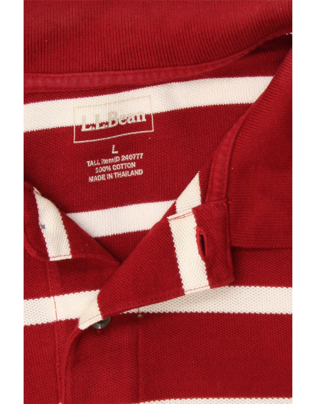 Polo da uomo L.L.BEAN in cotone a righe marroni grandi