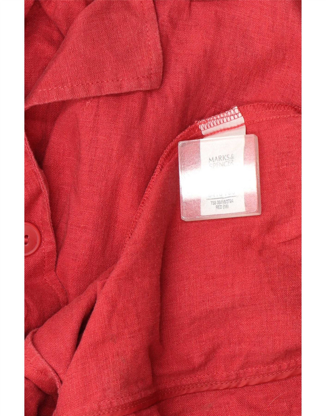 Giacca blazer a 3 bottoni Marks & Spencer da donna UK 16 grande lino rosso