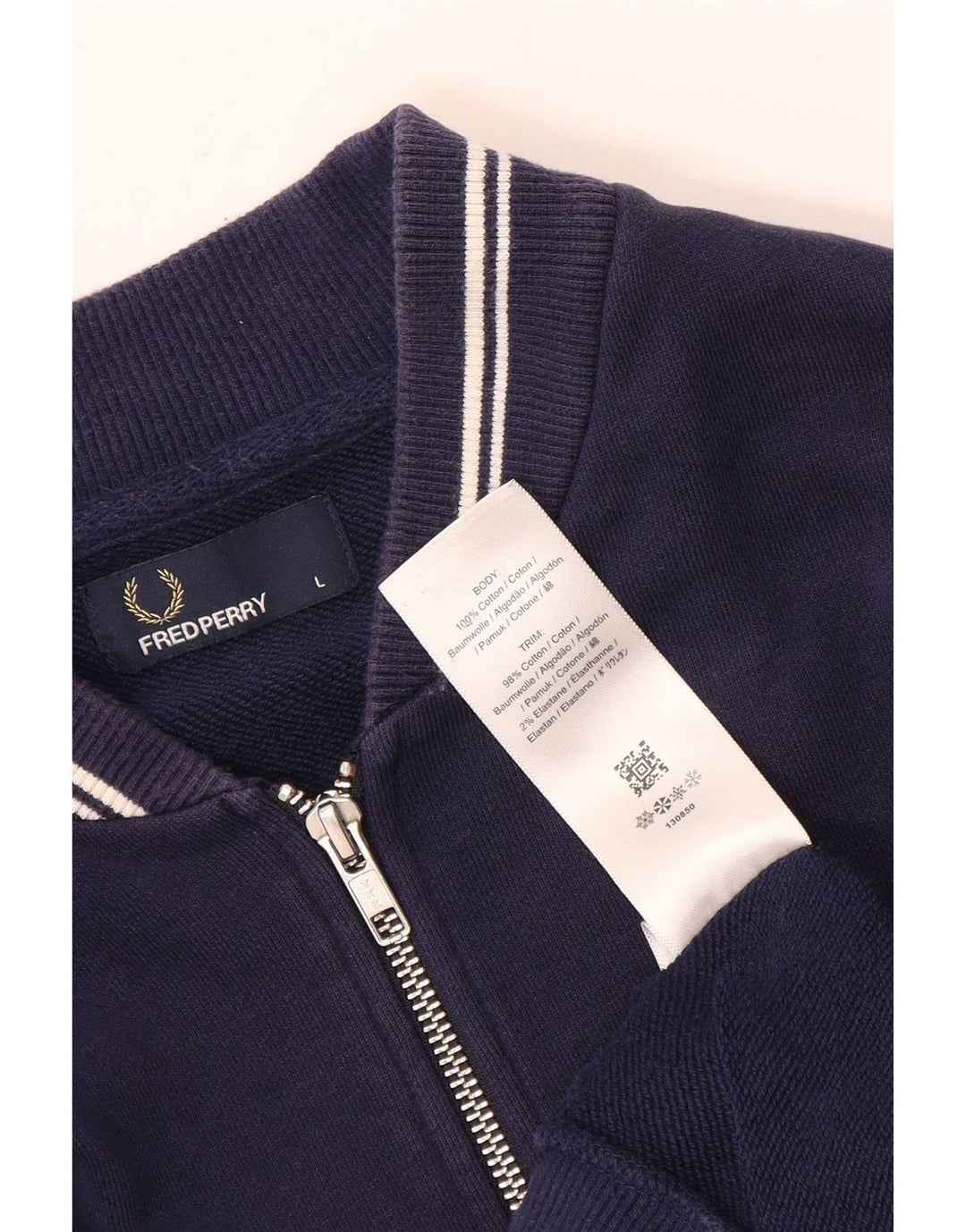 Giacca da tuta da uomo Fred Perry grande in cotone blu navy