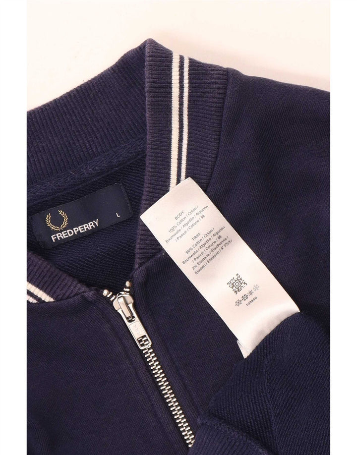 Giacca da tuta da uomo Fred Perry grande in cotone blu navy