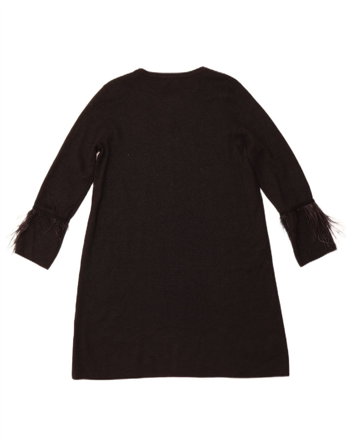 Abito maglione ZARA da donna con maniche a 3/4 UK 10 piccolo nero