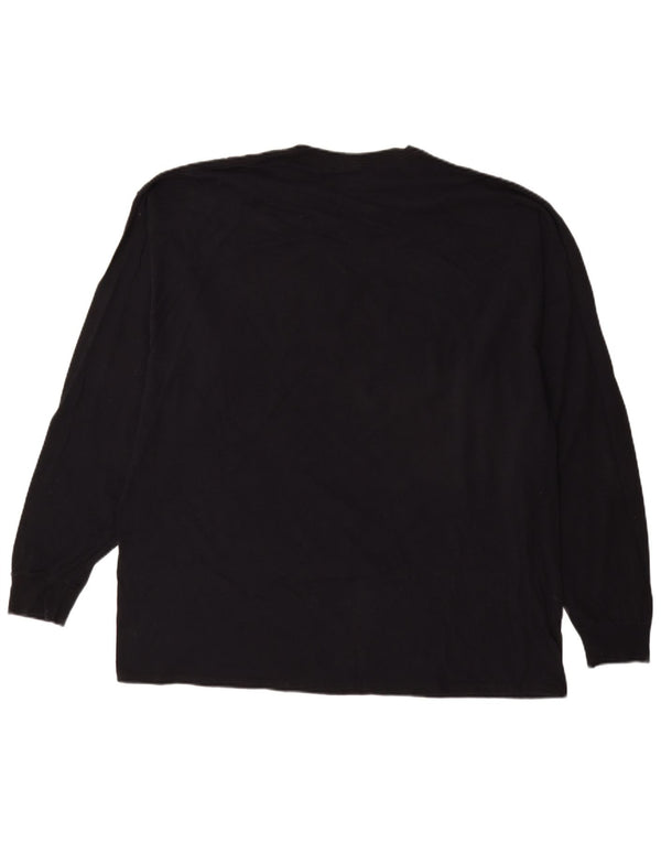 RUSSELL ATHLETIC Top grafico da uomo Huskers manica lunga UK 50/52 2XL Nero