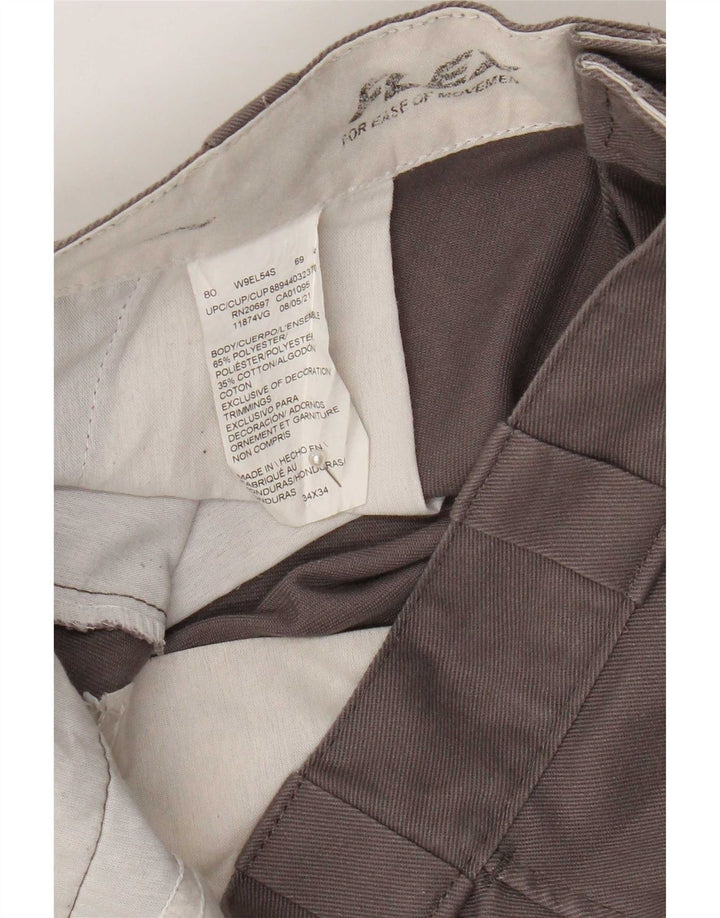Pantaloni chino dritti da uomo Dickies W34 L34 poliestere grigio