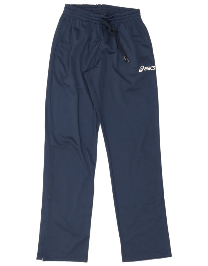 Pantaloni da tuta da uomo Asics medi in poliestere blu navy