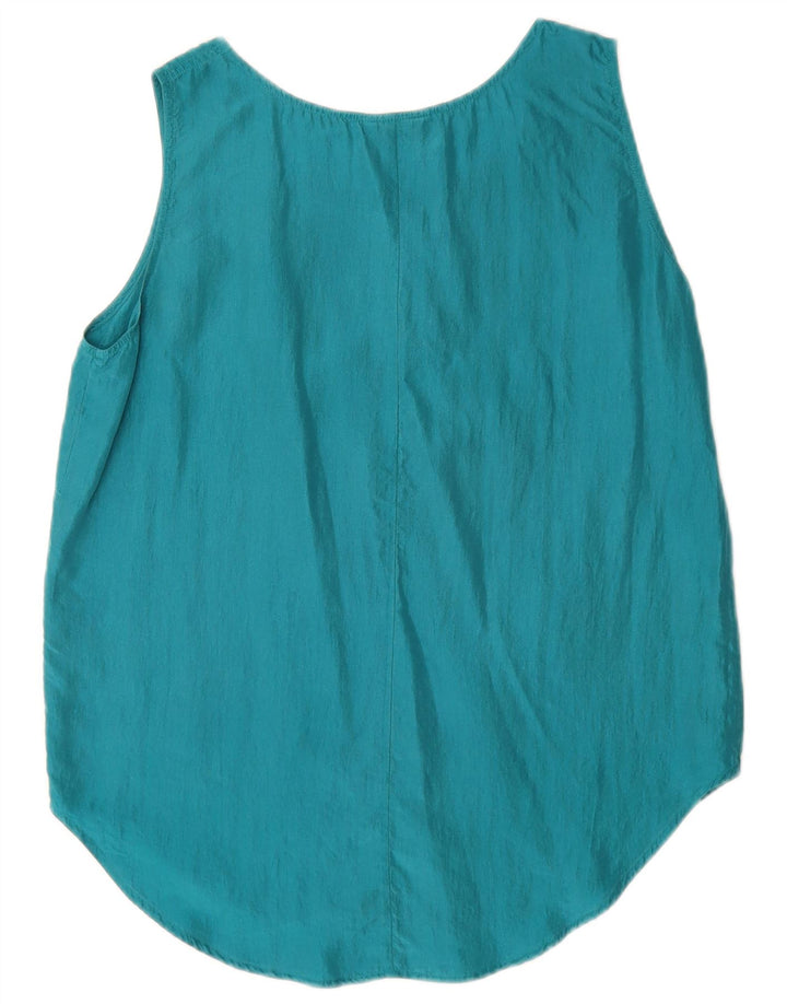 Ultimo 21 Camicetta senza maniche da donna Top IT 42 Seta blu medio