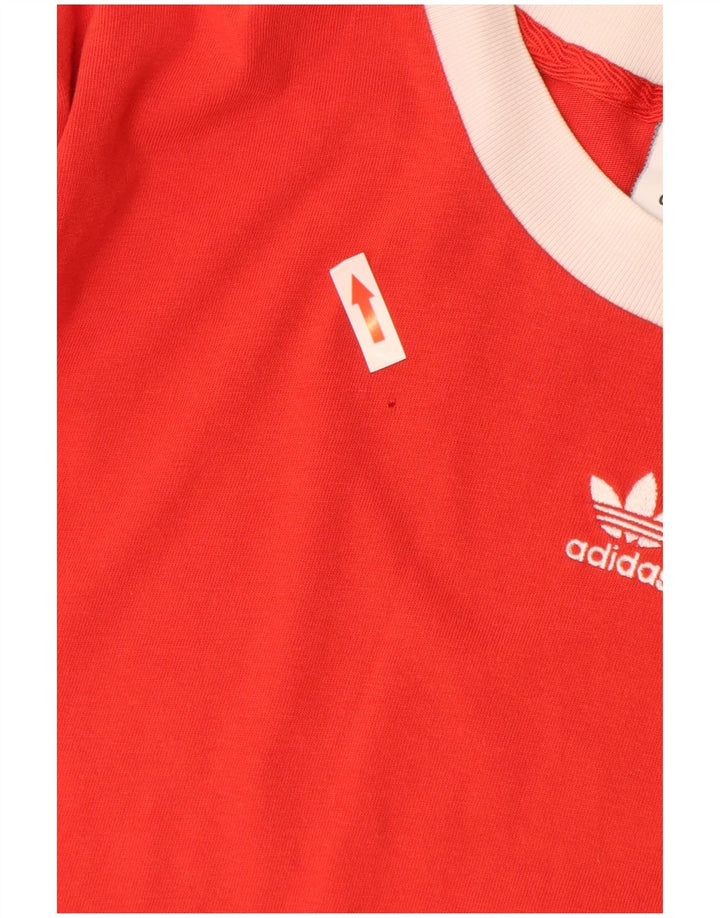 T-shirt corta da donna Adidas UK 12 rosso medio in cotone