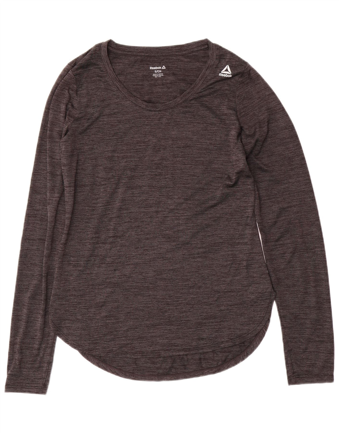 Maglia REEBOK da donna a maniche lunghe UK 10 Small Poliestere chiazzato grigio
