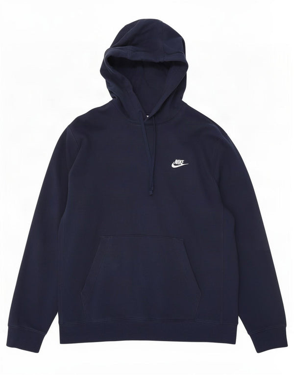 Felpa con cappuccio da uomo Nike, cotone medio blu navy