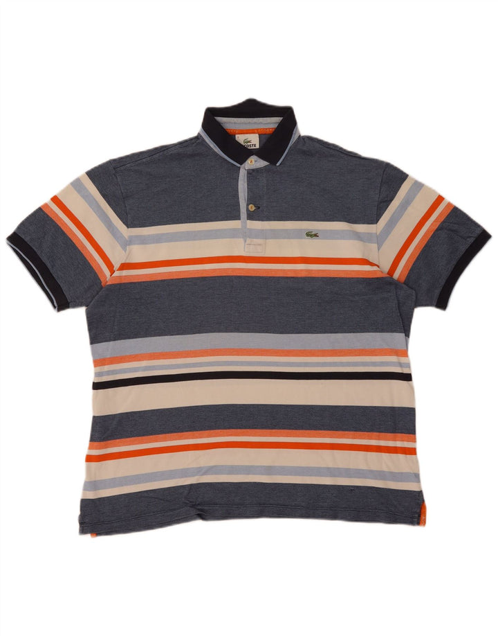 Polo da uomo Lacoste taglia 6 XL color block blu
