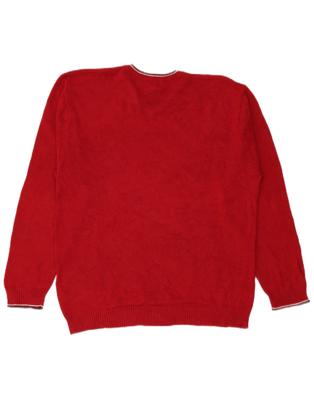 Maglione da uomo con scollo a V Chaps in cotone rosso medio