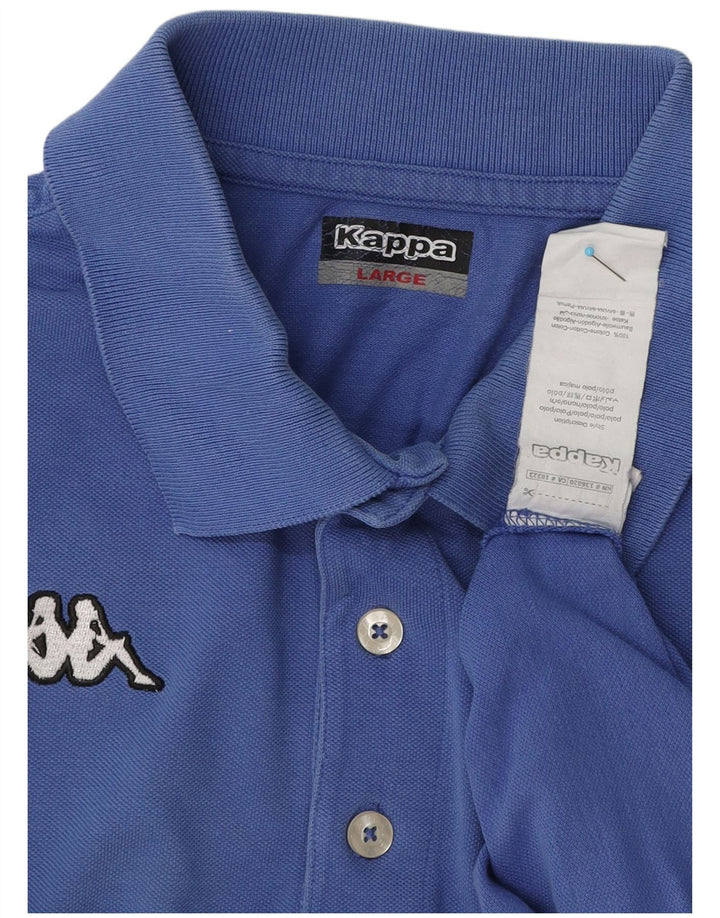 Polo Kappa Uomo Large Blu In Cotone