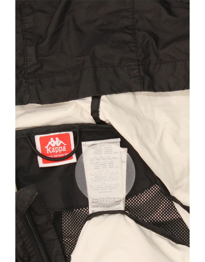 Giacca antipioggia grafica con cappuccio da uomo Kappa UK 38 nylon nero medio