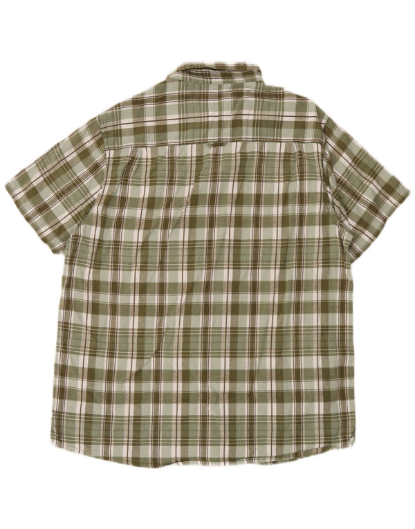 Camicia a maniche corte da uomo Mountain Warehouse XL in cotone a quadri verdi